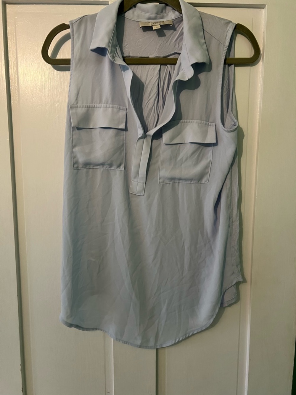 LOFT Light Blue Sleeveless Utility Tank
